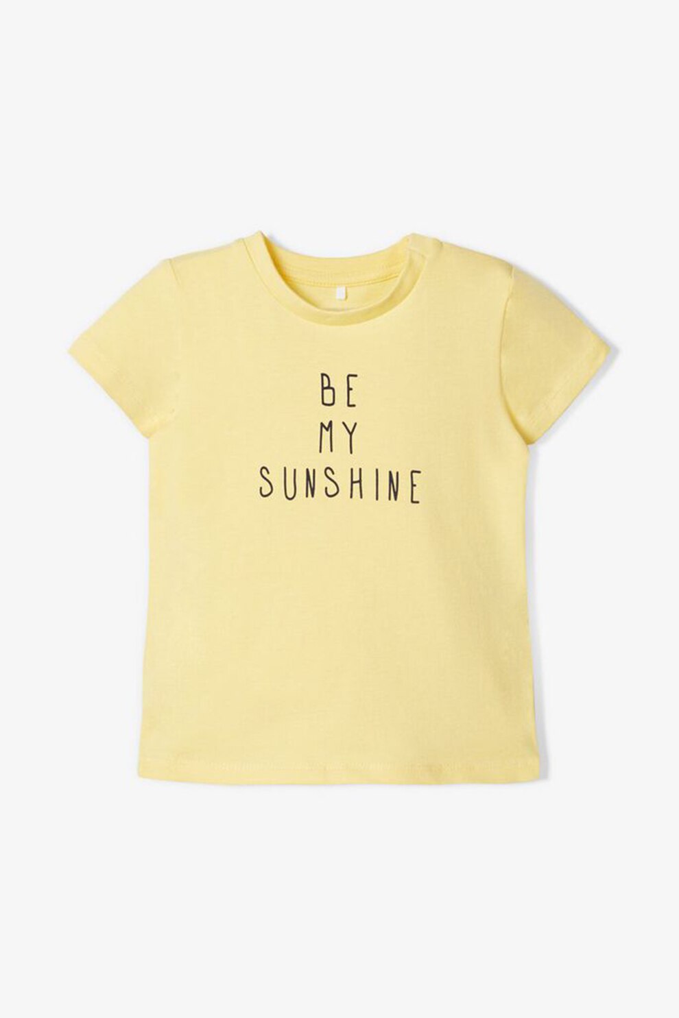 NAME IT, Tricou din amestec de bumbac organic, cu imprimeu mesaj, Galben