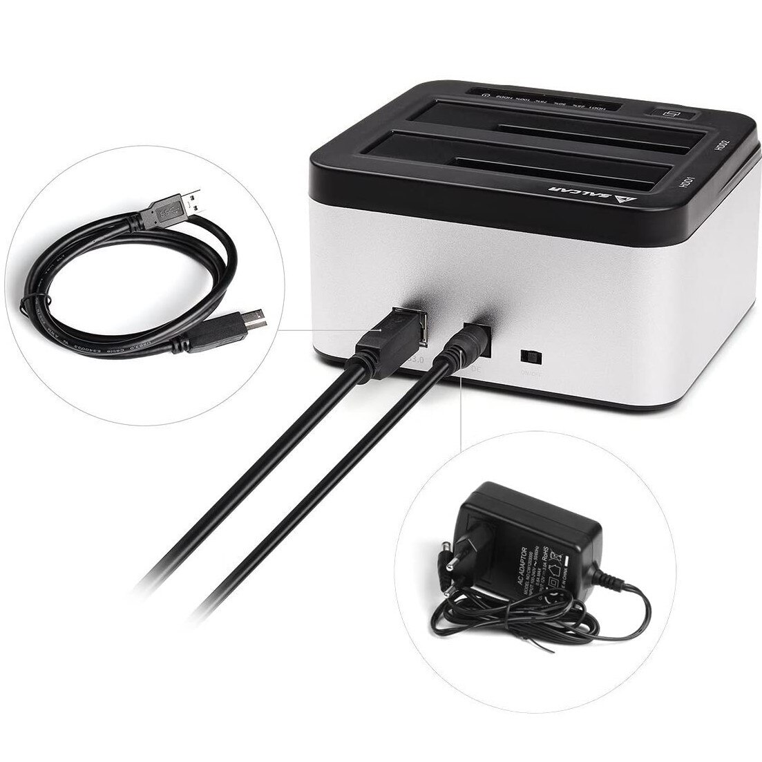 Docking Station Salcar Usb La Sata Compatibil Si Sata Hdd Ssd X Tb V A