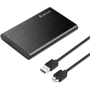Rack extern Salcat, USB 2.0/3.0, compatibil 2.5 inch SATA HDD/SSD, 5 Gbps, Aluminiu, Negru Rack extern Salcat, USB 2.0/3.0, compatibil 2.5 inch SATA HDD/SSD, 5 Gbps, Aluminiu, Negru