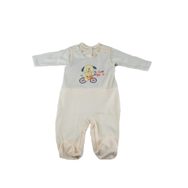 Compleu 2 piese salopeta si bluza pentru baieti Koala 3265, Crem, 62 cm
