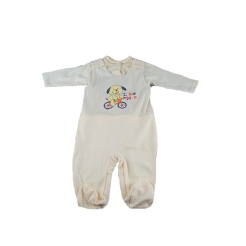 Compleu 2 piese salopeta si bluza pentru baieti Koala 3265, Crem, 62 cm Compleu 2 piese salopeta si bluza pentru baieti Koala 3265, Crem, 62 cm