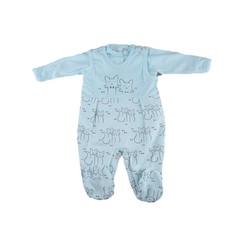 Compleu 2 piese salopeta si bluza pentru baieti Koala 05-417, Albastru, 56 cm