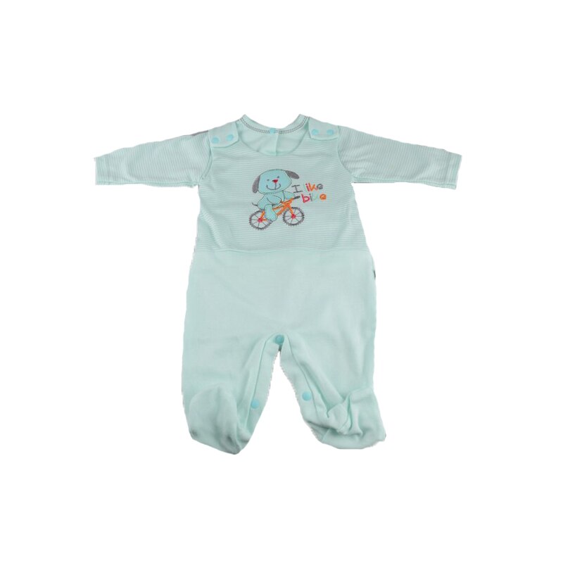 Compleu 2 piese salopeta si bluza pentru baieti Koala 3264, Turcoaz, 56 cm