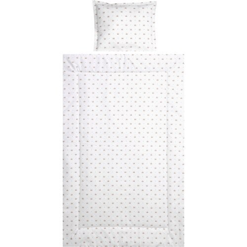 Set Lorelli Lenjerie Pat Bumbac Ranforce 3 Piese, Colectia 2020, Crowns Latte