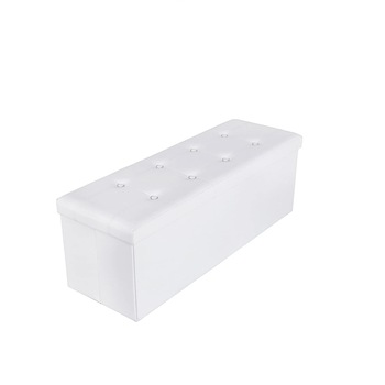 Banca cu spatiu depozitare, 120 L, Pliabil, Piele sintetica, Alb, 110x38x38 cm Banca cu spatiu depozitare, 120 L, Pliabil, Piele sintetica, Alb, 110x38x38 cm