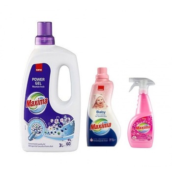 Pachet Detergent lichid Sano Maxima Mountain Fresh 3l+ Balsam rufe Sano Baby 1l+ Parfum rufe Sano Sensitive 750 ml Pachet Detergent lichid Sano Maxima Mountain Fresh 3l+ Balsam rufe Sano Baby 1l+ Parfum rufe Sano Sensitive 750 ml
