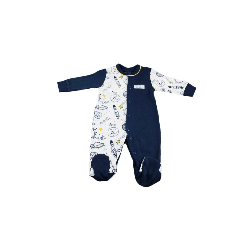Salopeta cu maneca lunga pentru baieti Mini Junior ABN-1694, Bleumarin, 62 cm
