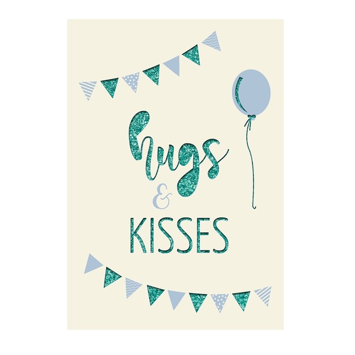 Felicitare - Hugs and Kisses, Gespaensterwald, Multicolor