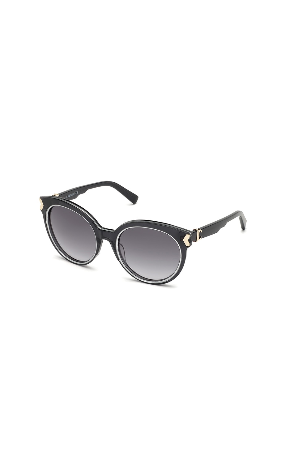 JUST CAVALLI, Ochelari de soare butterfly, Negru/Gri, 55-20-140 Standard