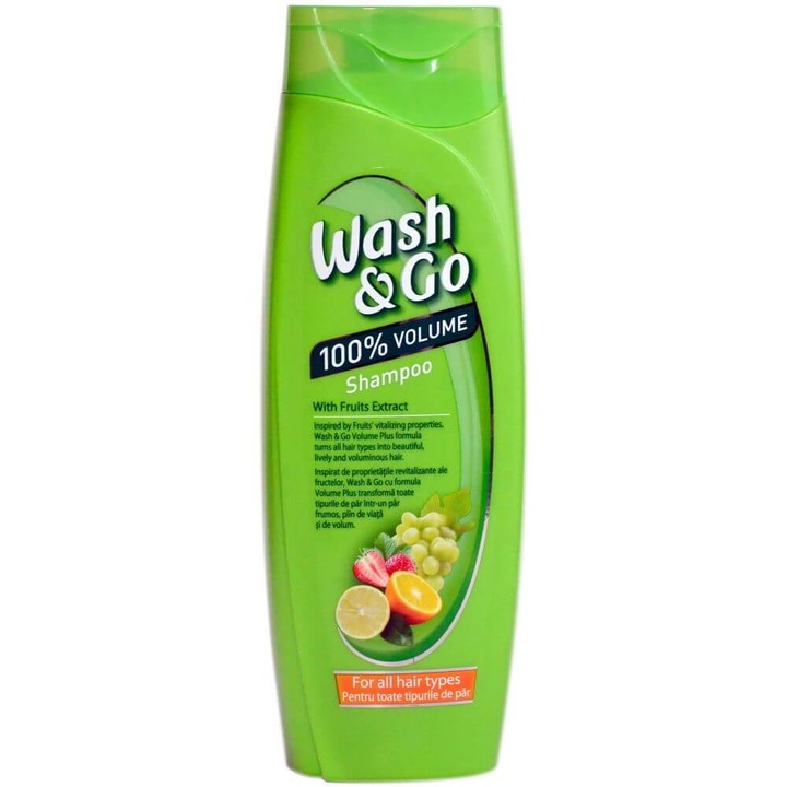 WASH&GO Volume sampon, 400 ml, minden hajtípusra, gyümölcs kivonattal