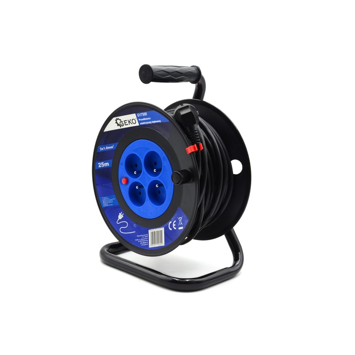 Prelungitor electric 25m cu 4 prize 3x1.0mm2, GEKO G17500
