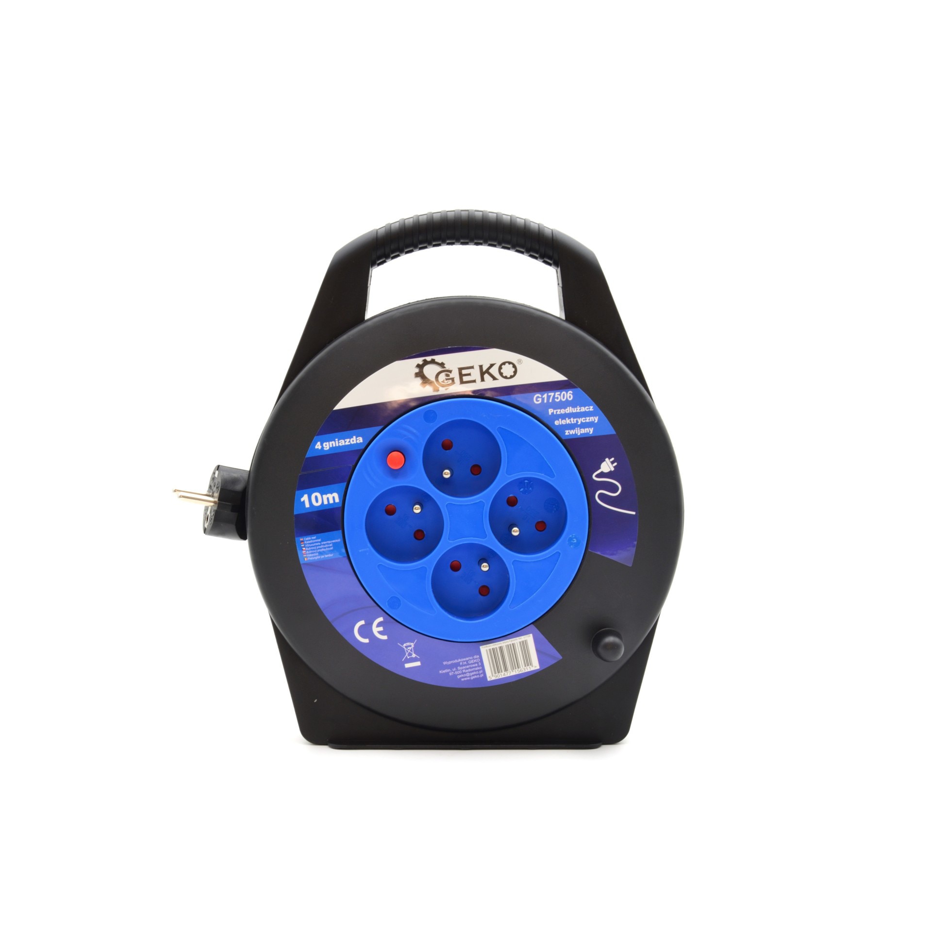 Prelungitor electric cu tambur 4 prize 10m, GEKO G17506