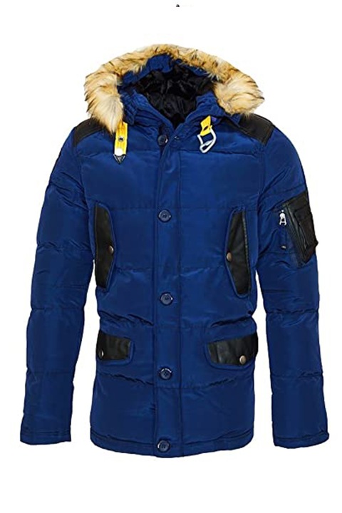 Carisma férfi dzseki JAK-CRM-FUR-M-NV-XL, kapucnis, műszőrme gallér, sötétkék, XL