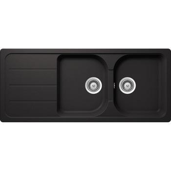 Chiuveta granit Schock Formhaus D-200 Nero Cristalite 1160 x 500 mm, adancime cuva 190 mm, reversibila, montare pe blat Chiuveta granit Schock Formhaus D-200 Nero Cristalite 1160 x 500 mm, adancime cuva 190 mm, reversibila, montare pe blat