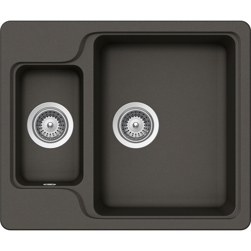 Chiuveta granit Schock Manhattan N-150 Asphalt Cristalite 610 x 510 mm, adancime cuva 197 mm, reversibila, montare pe blat