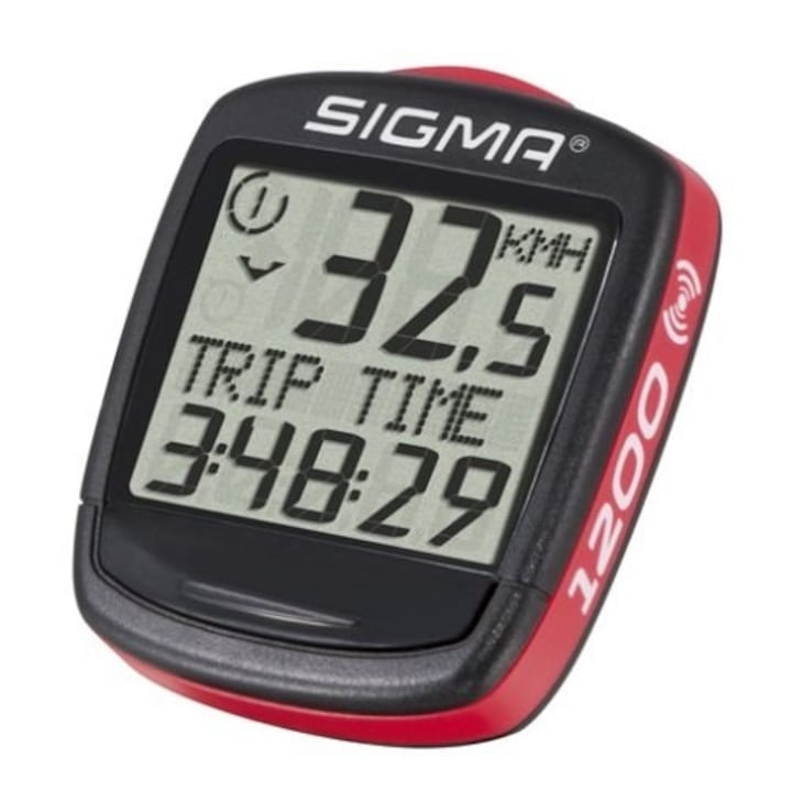 Sigma Sport Digitális kerékpár kilométer-számláló, 5 funkciós, piros/fekete