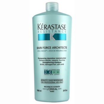 Sampon profesional Kerastase Resistance Bain Force Architecte pentru par deteriorat, 1000 ml Sampon profesional Kerastase Resistance Bain Force Architecte pentru par deteriorat, 1000 ml