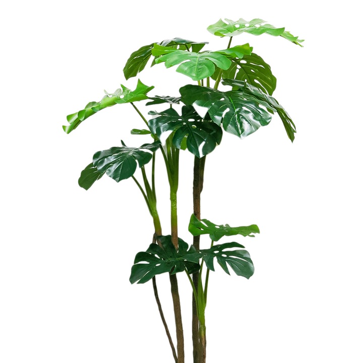 Copac artificial 15 frunze, Monstera fara ghiveci D3065, culoare verde, 160 cm