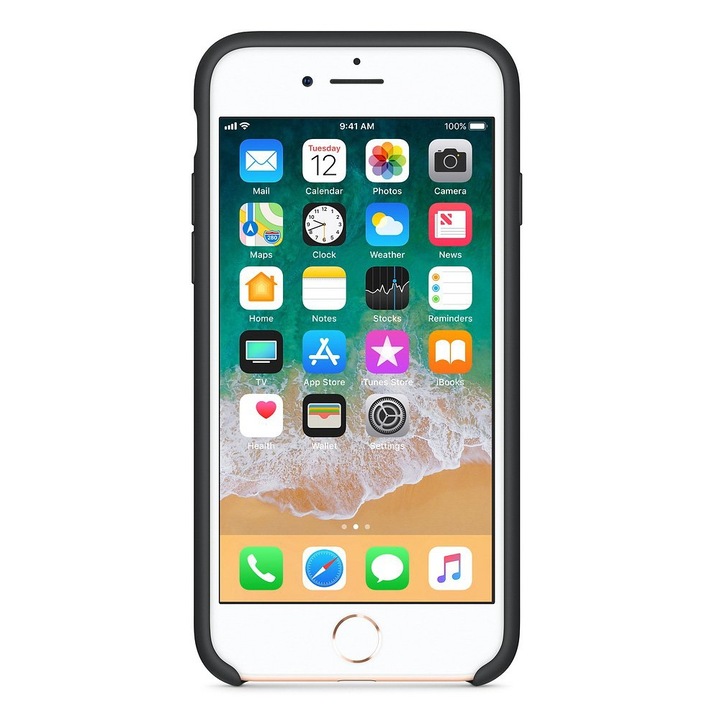 Husa din Silicon Soft Touch Compatibil cu iPhone SE 2 (2020), Negru