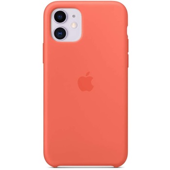 Husa de protectie Apple pentru iPhone 11, Silicon, Orange