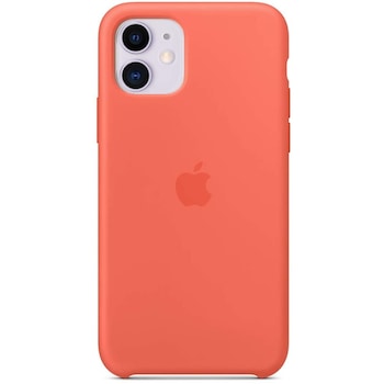 Husa de protectie Apple pentru iPhone 11, Silicon, Orange