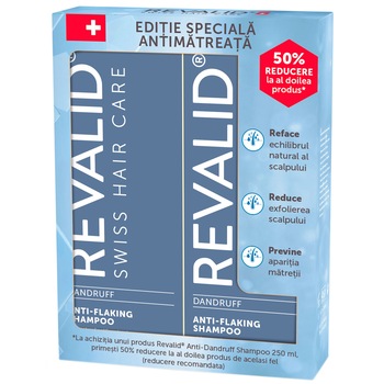 Sampon anti-matreata Revalid Dandruff, 2x 250 ml Sampon anti-matreata Revalid Dandruff, 2x 250 ml
