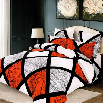 Lenjerie Finet Satinat Gros cu 2 Fete, 6 Piese, Pat 2 Persoane, Romburi din Trandafiri Lenjerie Finet Satinat Gros cu 2 Fete, 6 Piese, Pat 2 Persoane, Romburi din Trandafiri