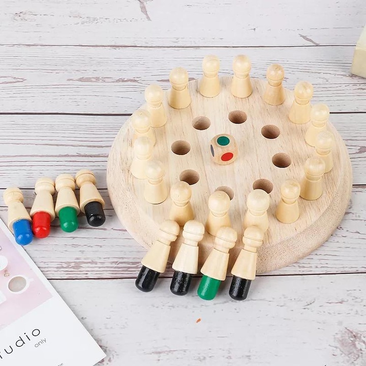 Lesion Montessori memória sakk, fenyőfa, 26 darabos, 3 éves kor felett
