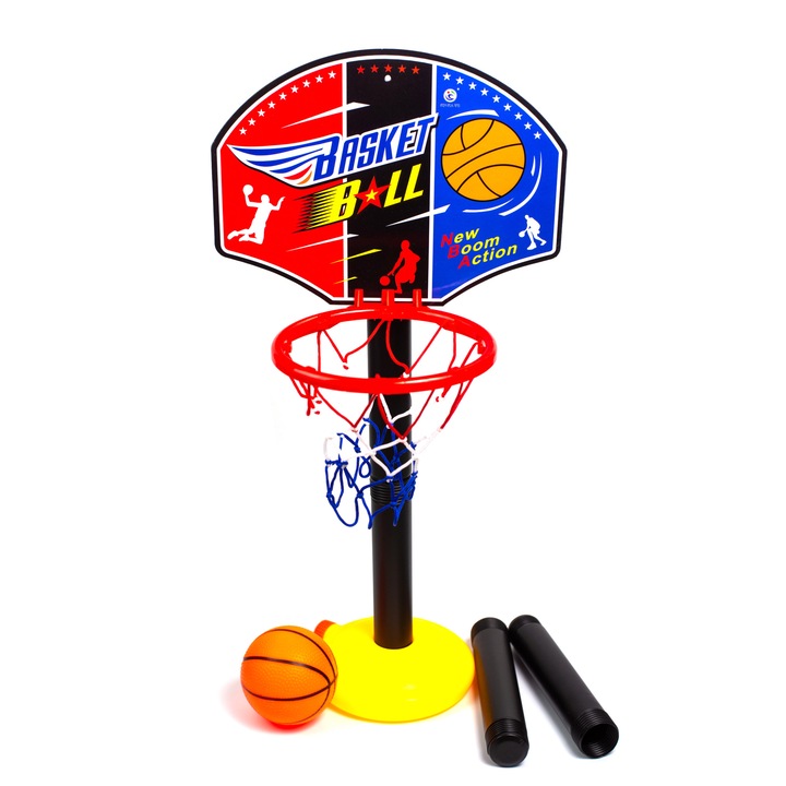 Kosárlabda karika, 115 cm magas, labdával és pumpával