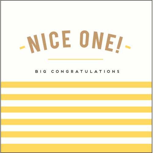 Felicitare - Congrats Nice One!, Alb, Cu mesaj, Carton