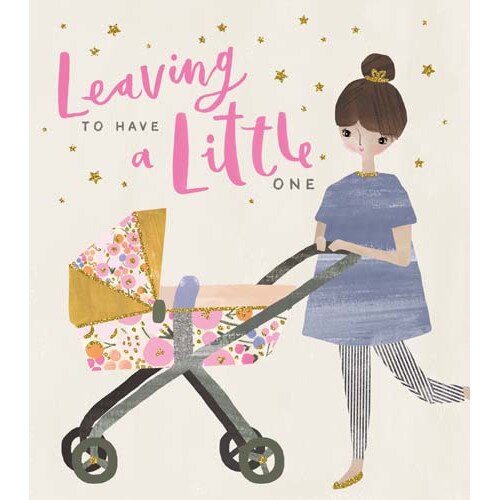 Felicitare - Leaving to Have a Little One, Gri, Cu mesaj, Carton