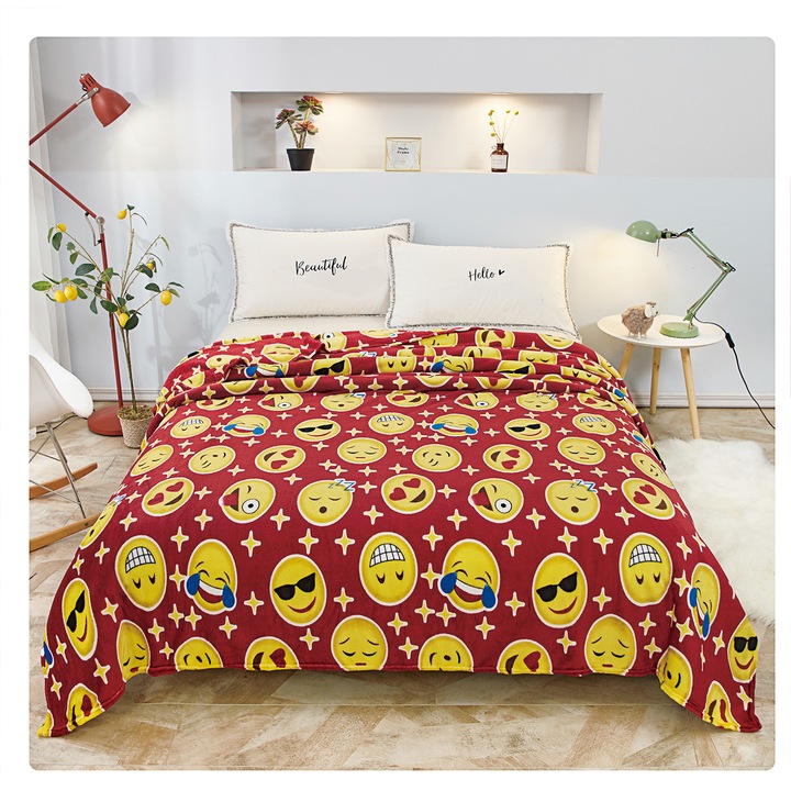 Patura cocolino 230x200 Rosu Fleece CVAF1B40