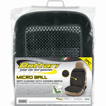 Husa auto Bottari Micro Ball cu micro bile din lemn, negru Husa auto Bottari Micro Ball cu micro bile din lemn, negru