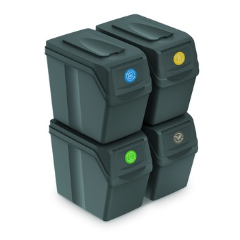 Set 4 buc cosuri de gunoi pentru colectare selectiva  Set 4 buc cosuri de gunoi pentru colectare selectiva