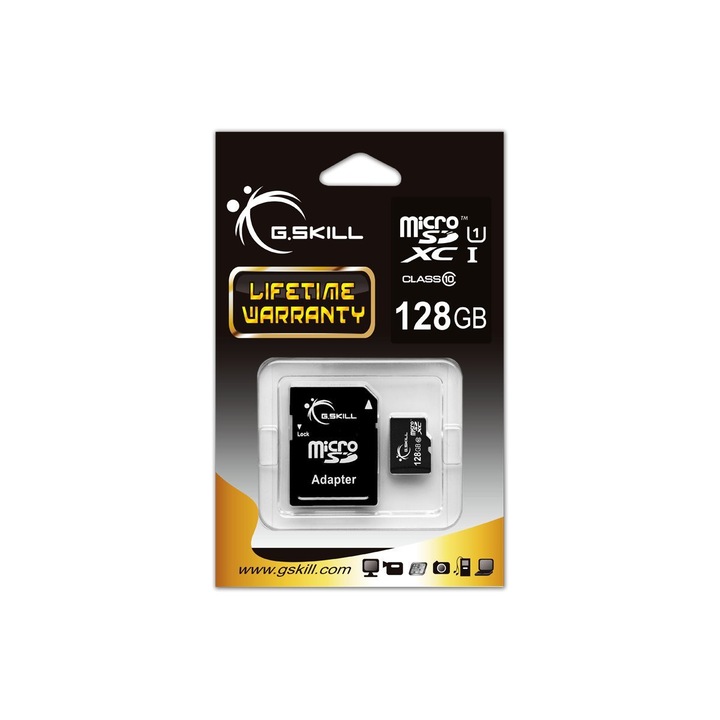 G.Skill memory card Micro SDXC 128GB Class 10 UHS-1 + adapter
