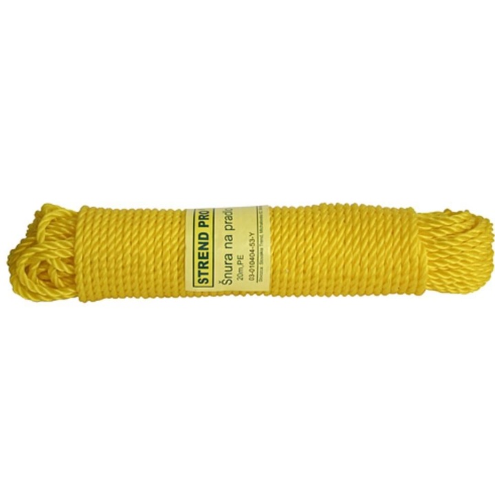 Sfoara pentru rufe Strend Pro Cloth-Line 20 m/4 mm, galbena