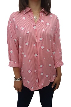 Bluza dama, vascoza, alb/rosu Bluza dama, vascoza, alb/rosu