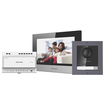 Kit videointerfon IP 7inch'conectare 2 fire - HIKVISION DS-KIS702 Kit videointerfon IP 7inch'conectare 2 fire - HIKVISION DS-KIS702