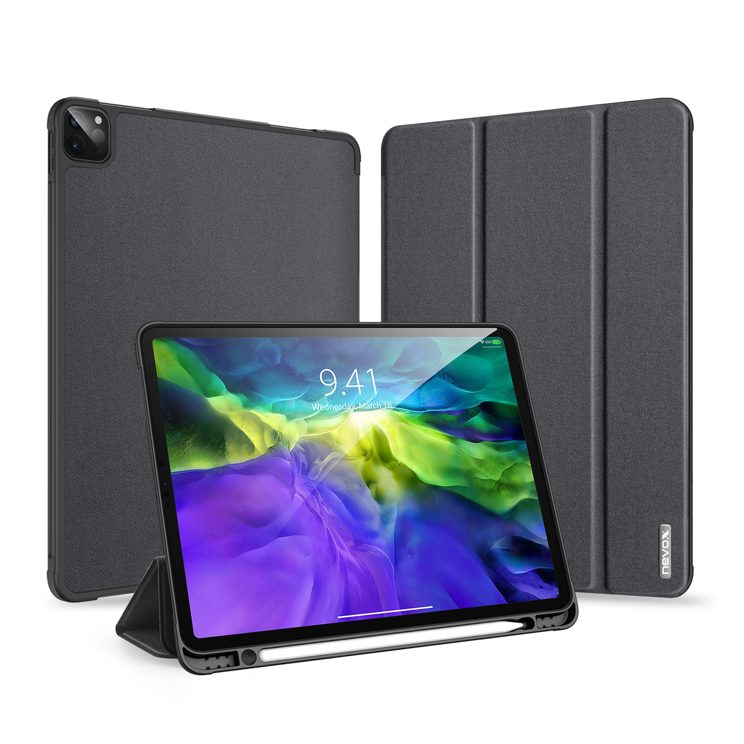 Husa book Nevox Vario pentru Apple iPad Pro 12.9 (2020), Basalt Grey Husa book Nevox Vario pentru Apple iPad Pro 12.9 (2020), Basalt Grey