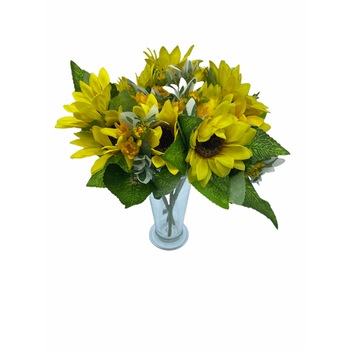 Set 3 flori artificiale floarea-soarelui, 28 cm Set 3 flori artificiale floarea-soarelui, 28 cm
