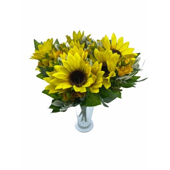 Set 5 flori artificiale floarea-soarelui, 28 cm Set 5 flori artificiale floarea-soarelui, 28 cm