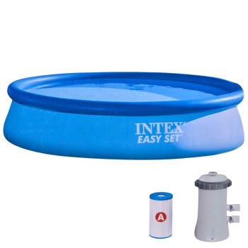 Piscina gonflabila Intex Easy cu filtru, pentru copii, 396 x 84 cm Piscina gonflabila Intex Easy cu filtru, pentru copii, 396 x 84 cm