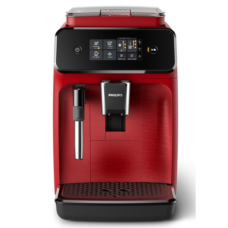 Espressor automat Philips EP1222/00 Seria 1200, sistem clasic de spumare, 2 bauturi, optiune 2 cesti, 12 setari macinare, rasnita ceramica, Rosu