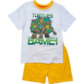 Pijama Testoasele Ninja, tricou si pantalon, Alb/Galben Pijama Testoasele Ninja, tricou si pantalon, Alb/Galben