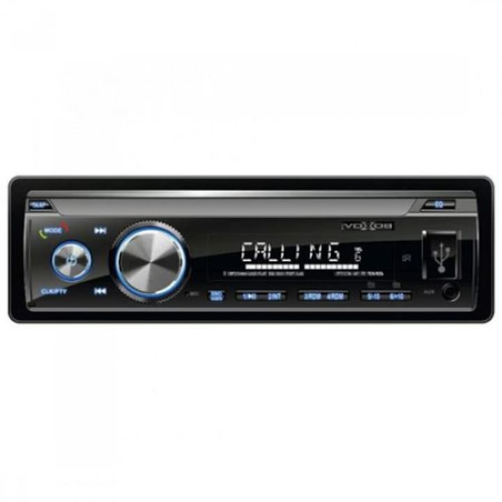 Radio Mp3 Player на KlaussTech, 4 x 45 W, Bluetooth връзка, вграден микрофон, комплект за кола, дисплей за повикващия, усилване на разговора, еквалайзер, модерен дизайн, черен