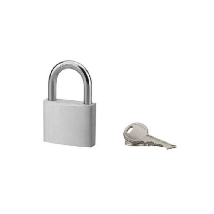Lacat de exterior, cu cheie, aluminiu, 50 mm, 2 chei - SP