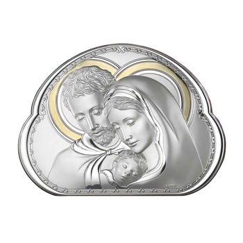 Icoana Argintata Sfanta Familie 23x16.5cm cu Auriu ClassGifts Icoana Argintata Sfanta Familie 23x16.5cm cu Auriu ClassGifts
