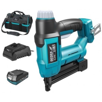 Capsator electric profesional 2 in 1 cu acumulator, SAS + All, 18V 2Ah, geanta textila transport, Dedra DED7012 Capsator electric profesional 2 in 1 cu acumulator, SAS + All, 18V 2Ah, geanta textila transport, Dedra DED7012