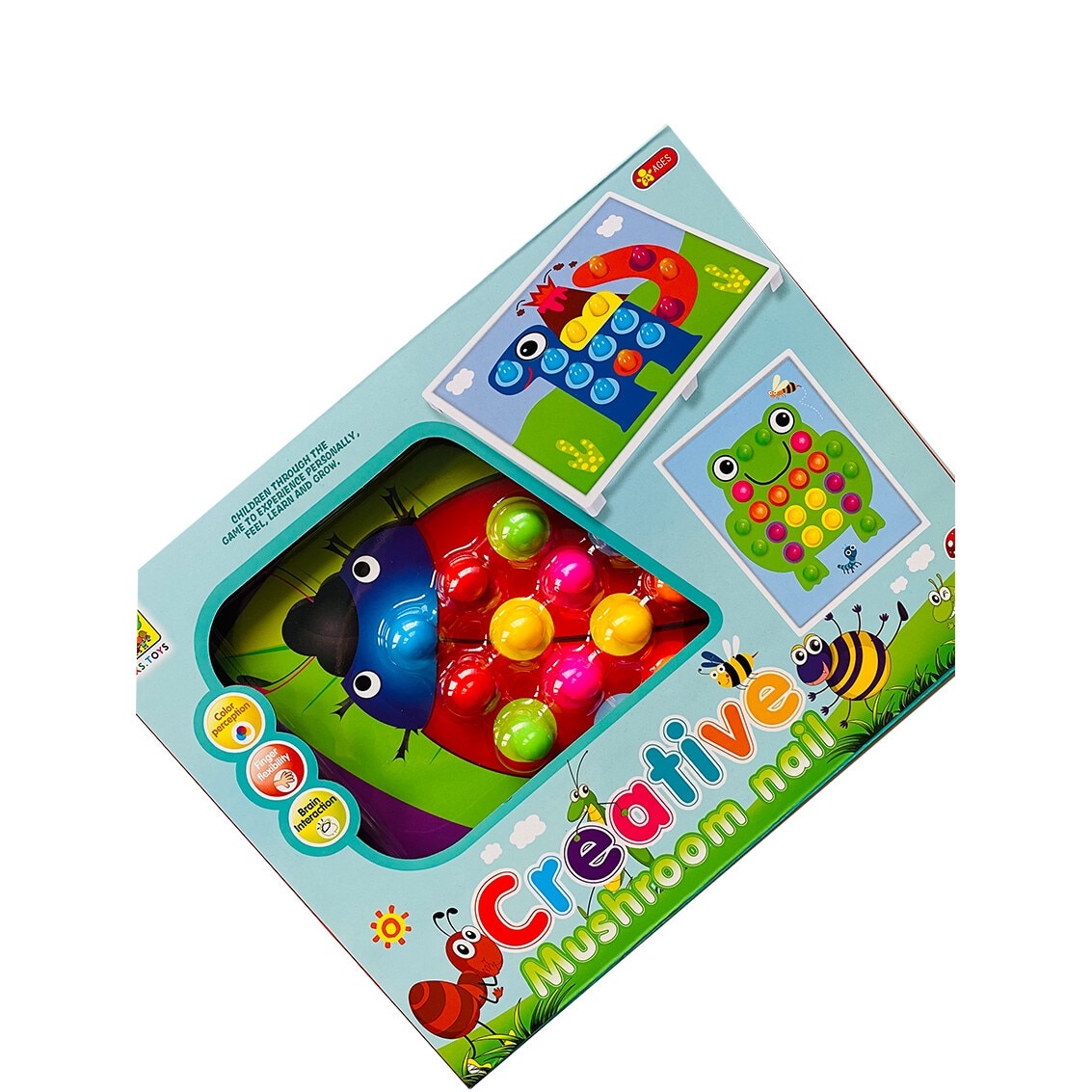 Joc creativ mozaic, 80 butoni, 8 cartonase, Unitoys