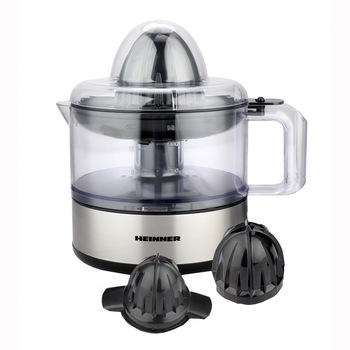 Storcator de citrice Heinner Limme C300SS, 30W, 500ml, 2 conuri, filtru dublu, decoratii inox Storcator de citrice Heinner Limme C300SS, 30W, 500ml, 2 conuri, filtru dublu, decoratii inox